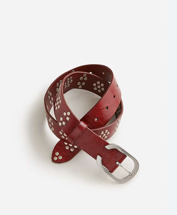 JCrew + Mari Giudicelli Belt Burgundy