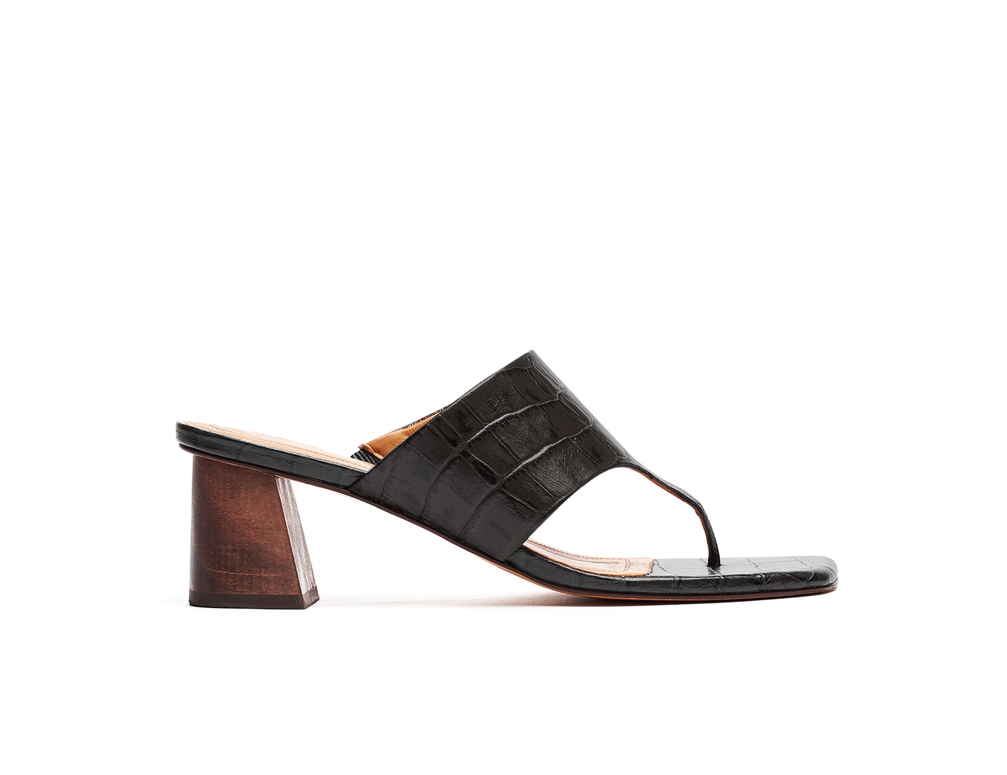 Copa Sandal Black Croco – Mari Giudicelli